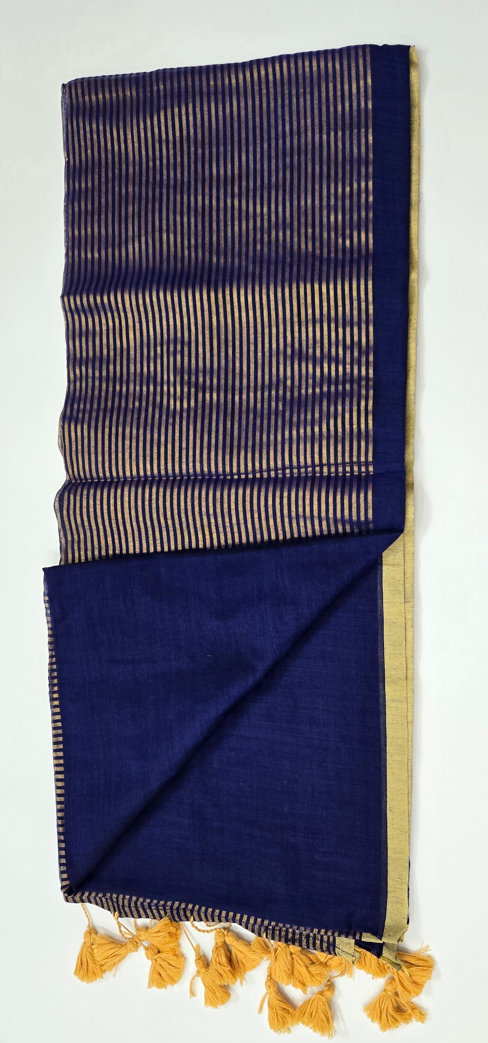 Blue Mul Cotton Saree – Soft, Lightweight Handloom Saree