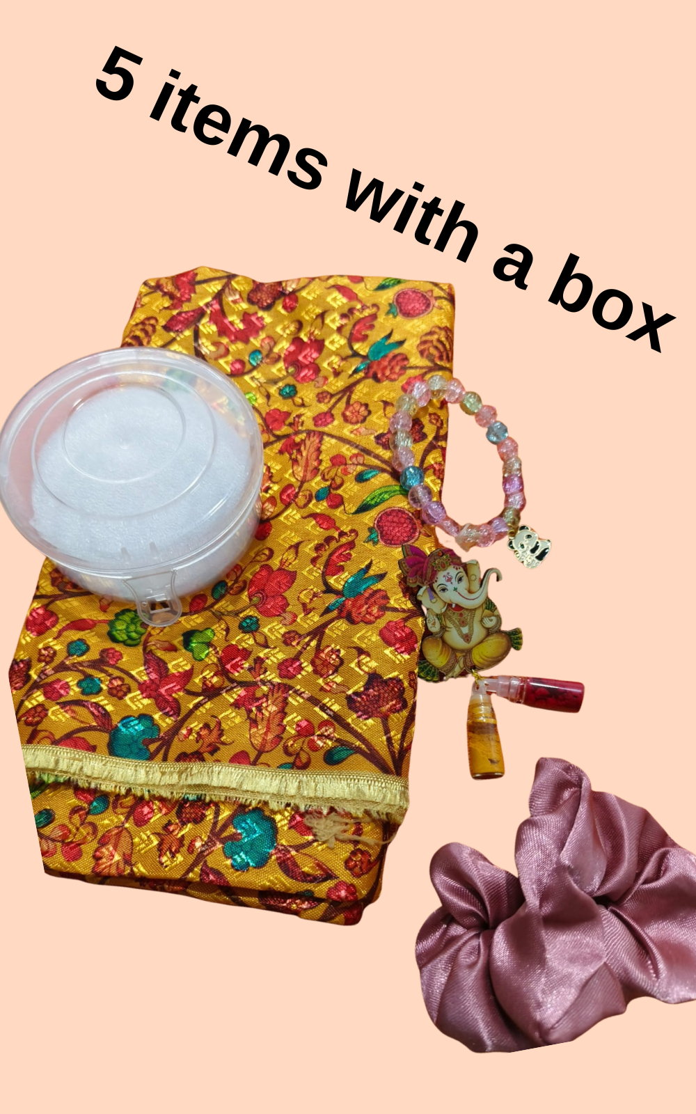 Pooja Thamboolam Gift Hamper – 5 Items with Protective Box | Return Gift for Festivals & Functions