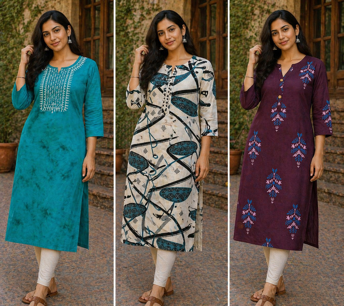 Combo 35- Mini trends | Buy 3 Kurtis for ₹500 Combo (M size)
