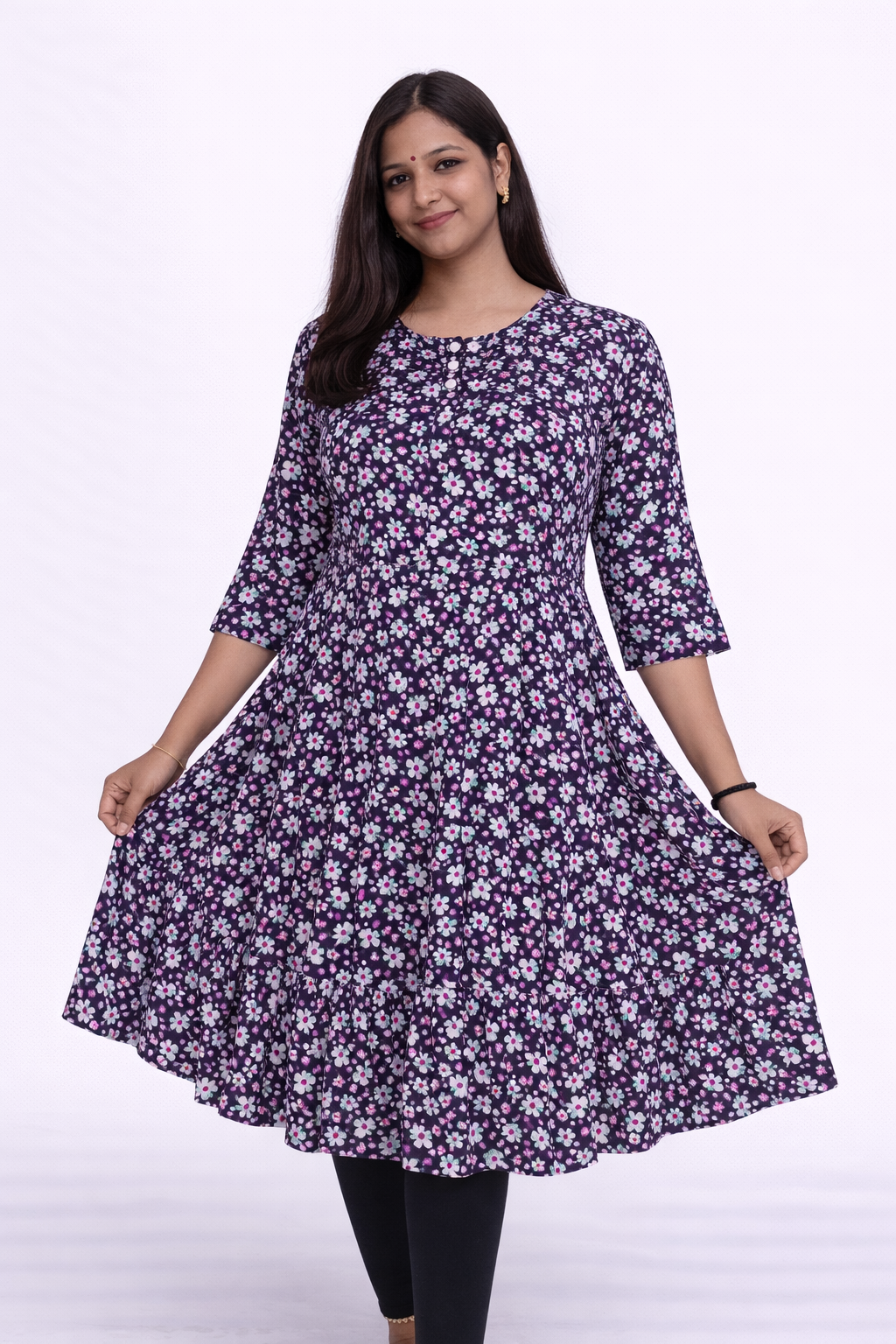 Popcorn Lightweight Umbrella Kurti for Women –Casual Ethnic Wear