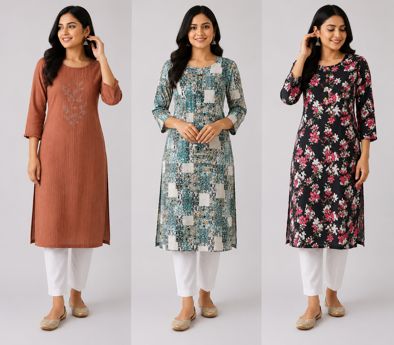 Combo 71 | Buy 3 Kurtis for ₹500 Combo (L size)