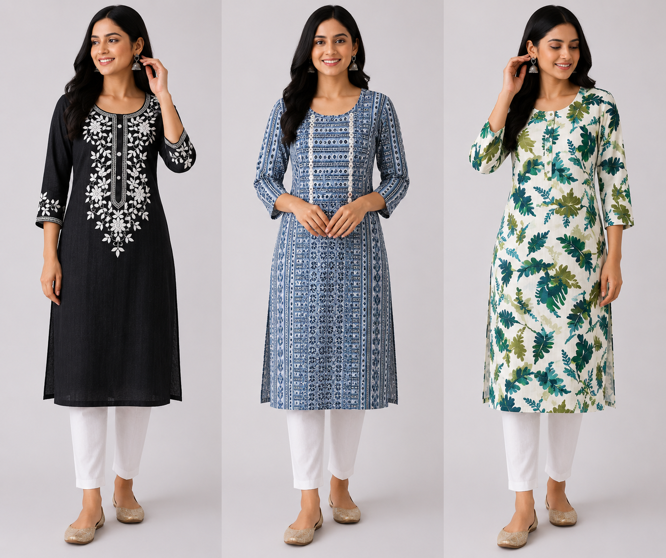 Combo 75 | Buy 3 Kurtis for ₹500 Combo (L size)