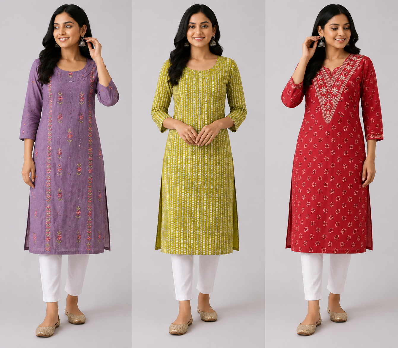 Combo 77 | Buy 3 Kurtis for ₹500 Combo (L size)