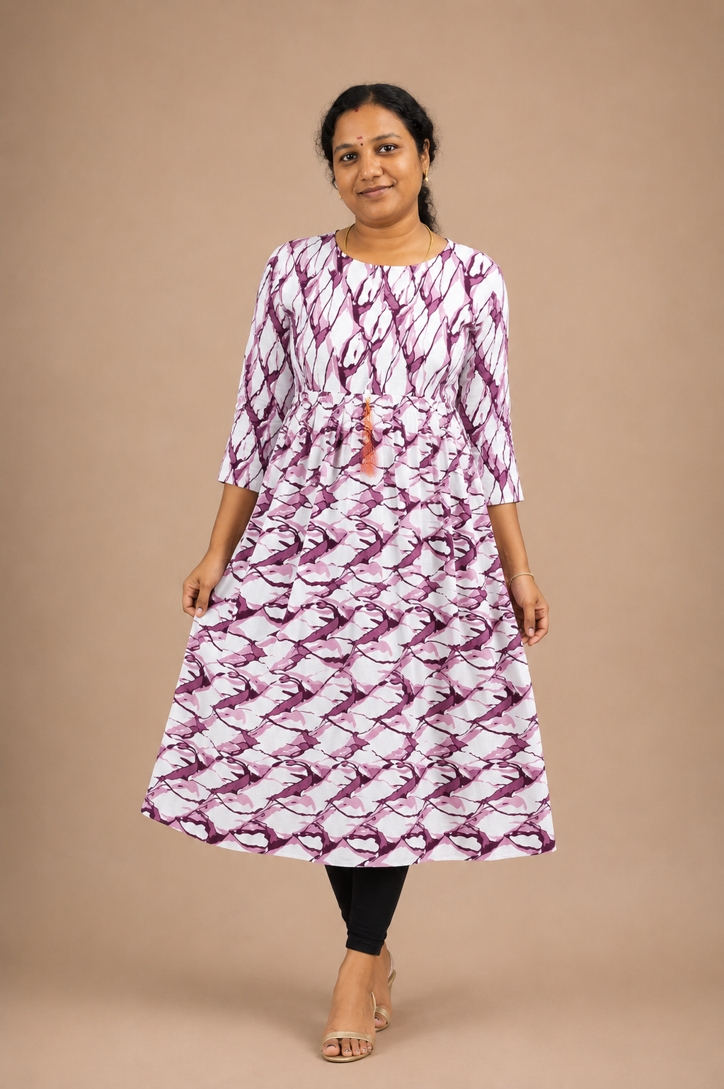 Women's Popcorn Delta Umbrella Kurti | Floral Printed Flared Daily Wear Kurti