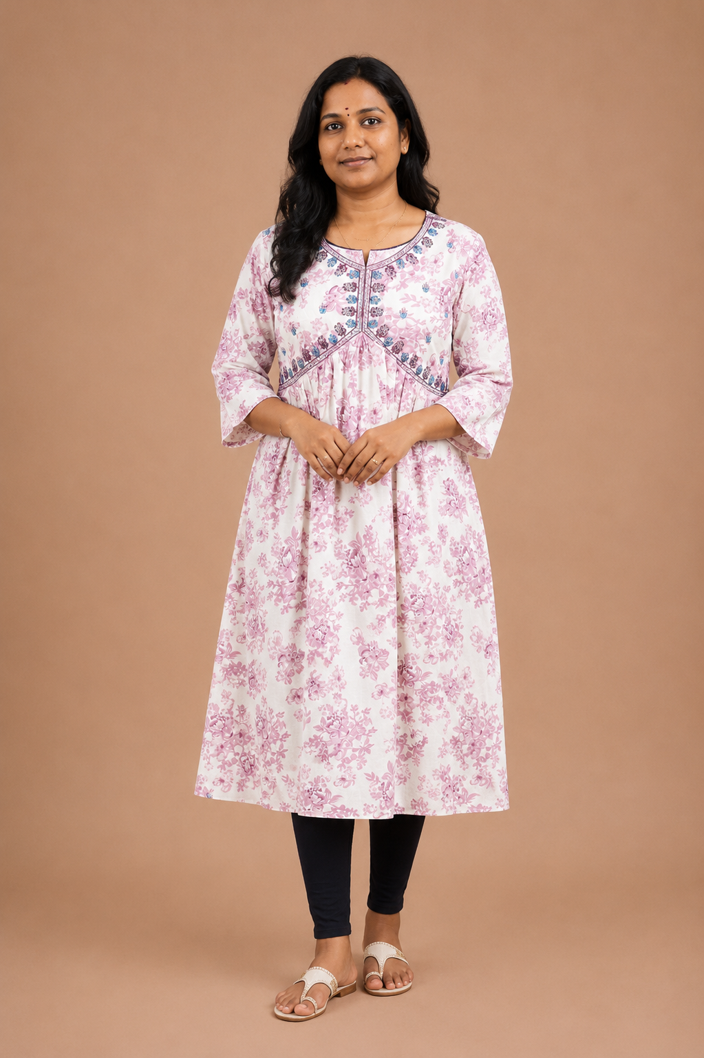 Popcorn Lightweight Umbrella Aliya Cut Kurti | Floral Printed Flared Daily Wear Kurti