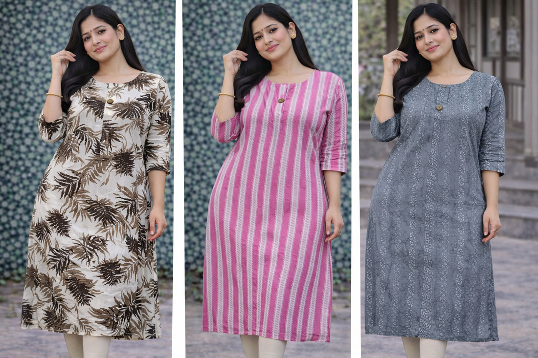 Combo 26- Bubbly queens | Buy 3 Kurtis for ₹579 Combo (Plus size) 4XL