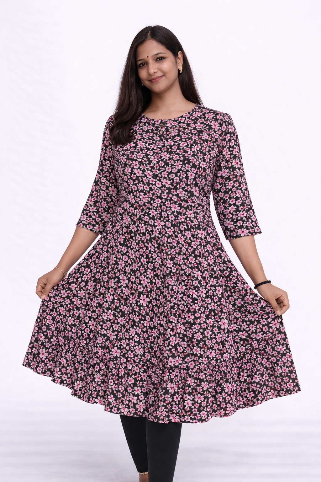 Popcorn Lightweight Umbrella Kurti for Women –Casual Ethnic Wear