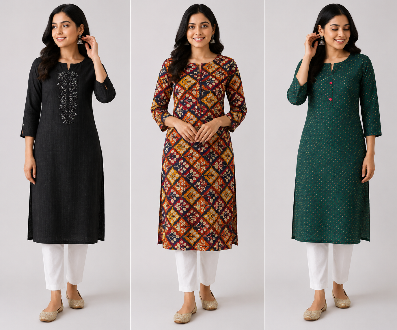 Combo 70 | Buy 3 Kurtis for ₹500 Combo (L size)