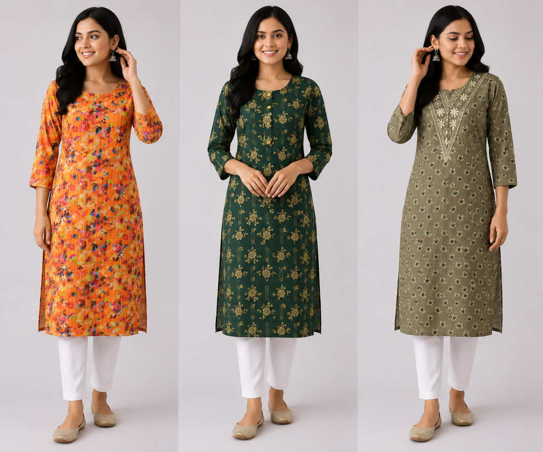 Combo 72 | Buy 3 Kurtis for ₹500 Combo (L size)
