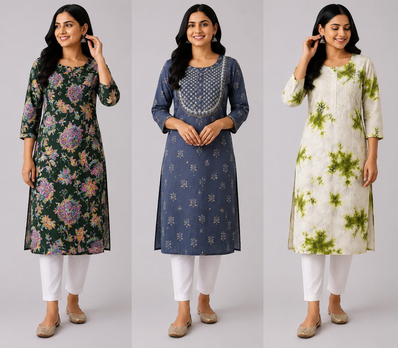 Combo 78 | Buy 3 Kurtis for ₹500 Combo (L size)
