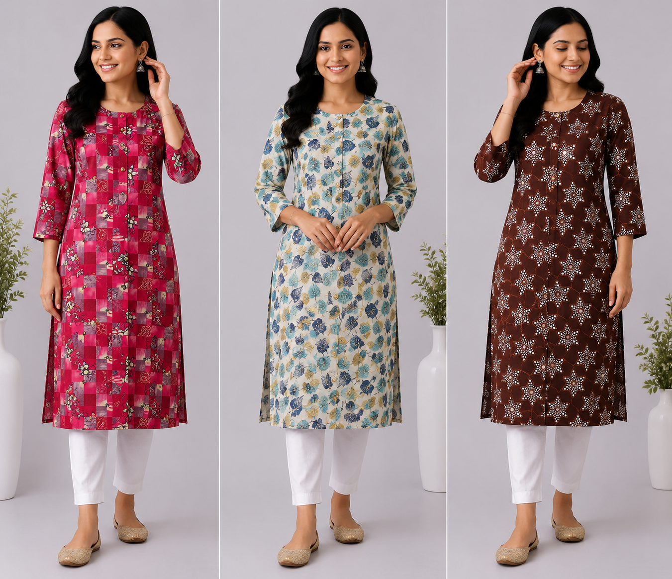 Combo 82 | Buy 3 Kurtis for ₹500 Combo (L size)