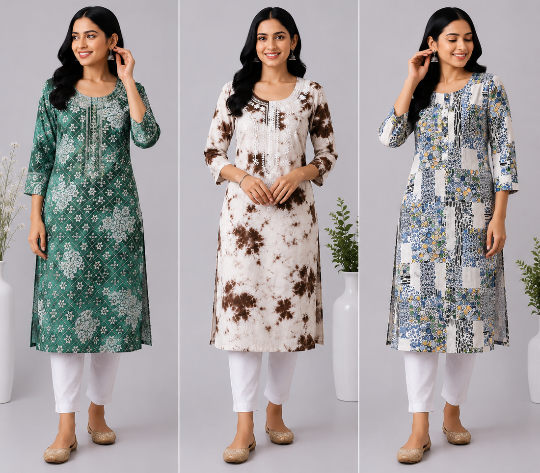 Combo 86 | Buy 3 Kurtis for ₹500 Combo (L size)