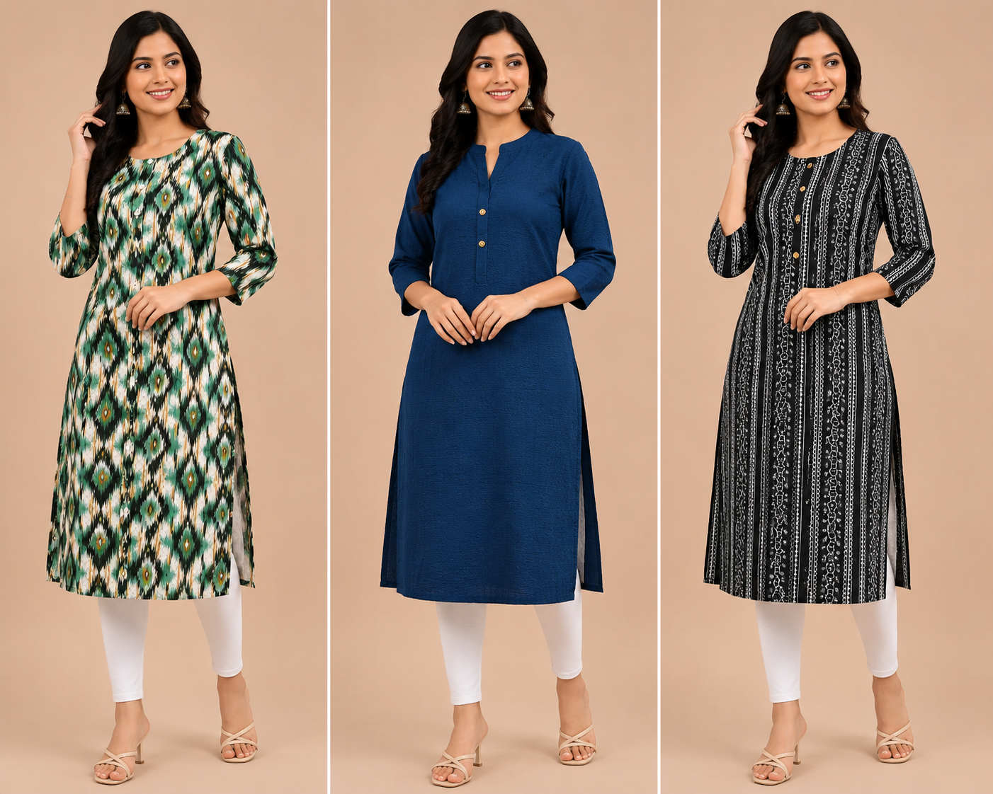 Combo 13- pattern blasts | Buy 3 Kurtis for ₹500 Combo (XL size)