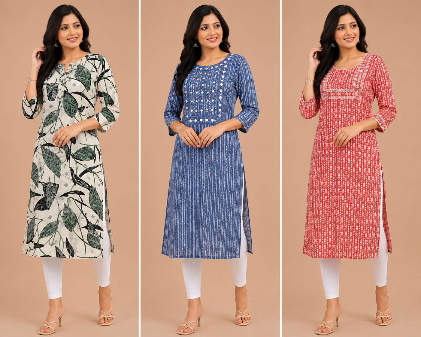 Combo 5 – medium blaster | Buy 3 Kurtis for ₹500 Combo (M size)