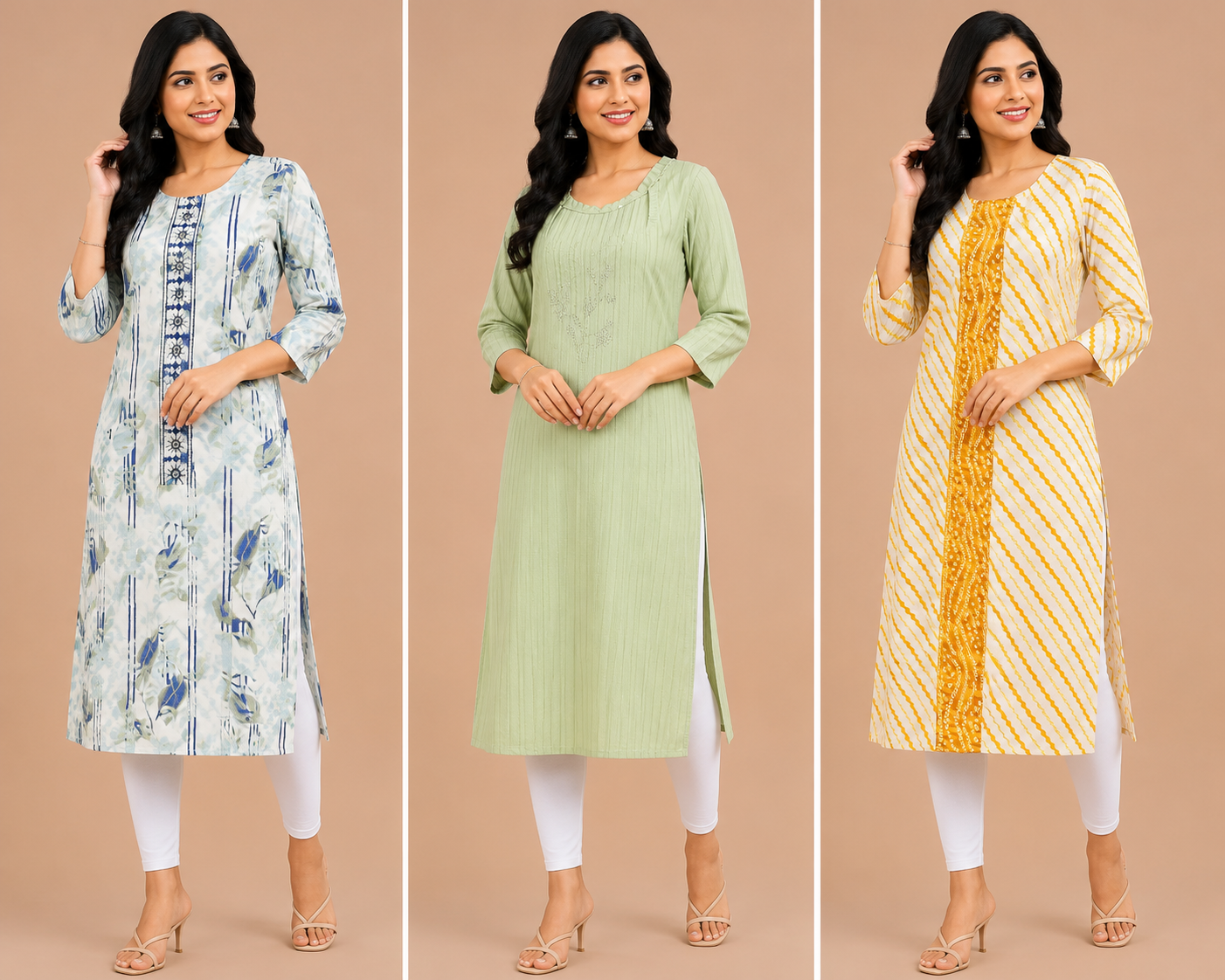 Combo 19- mini trends | Buy 3 Kurtis for ₹500 Combo (M size)