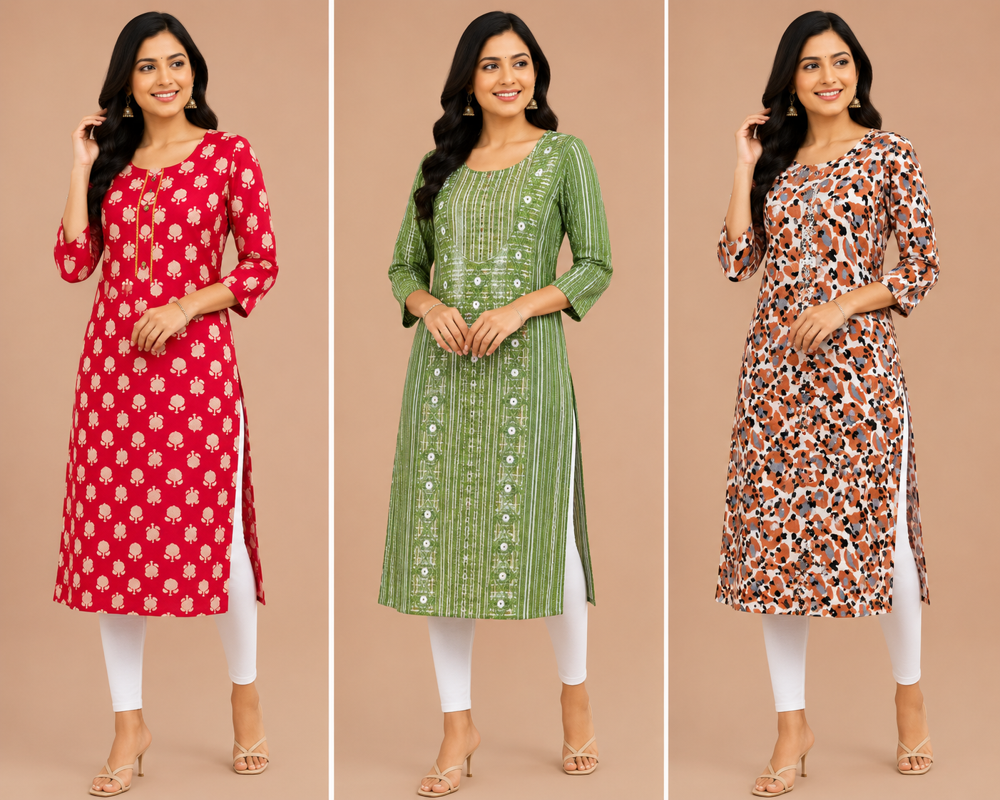 Combo 14- Budget trends | Buy 3 Kurtis for ₹500 Combo (M size)