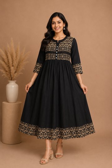 Women's Premium Rayon Anarkali Kurti |  Casual & Festive Wear