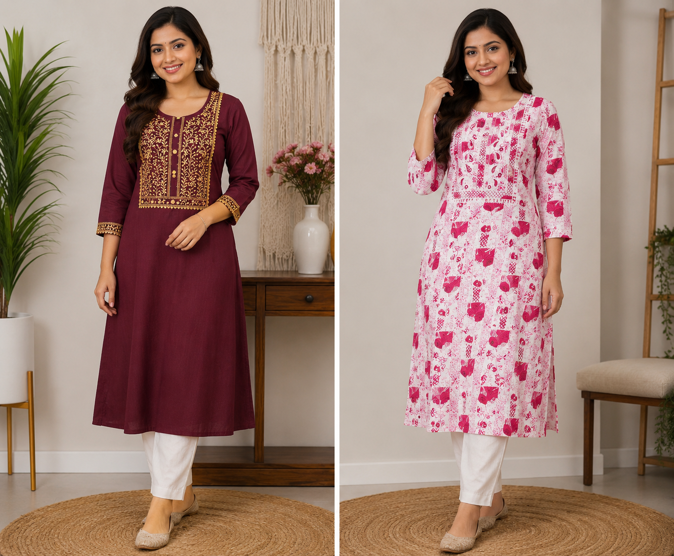 Combo 57| Buy 2 Kurtis for ₹500 Combo (Plus size) 5XL