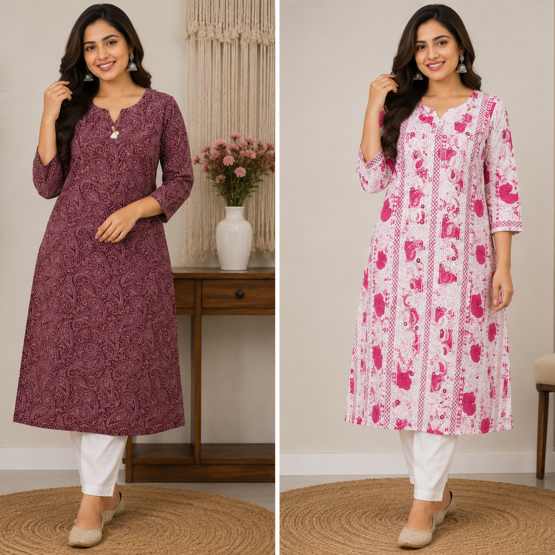 Combo 58 | Buy 2 Kurtis for ₹500 Combo (Plus size) 5XL