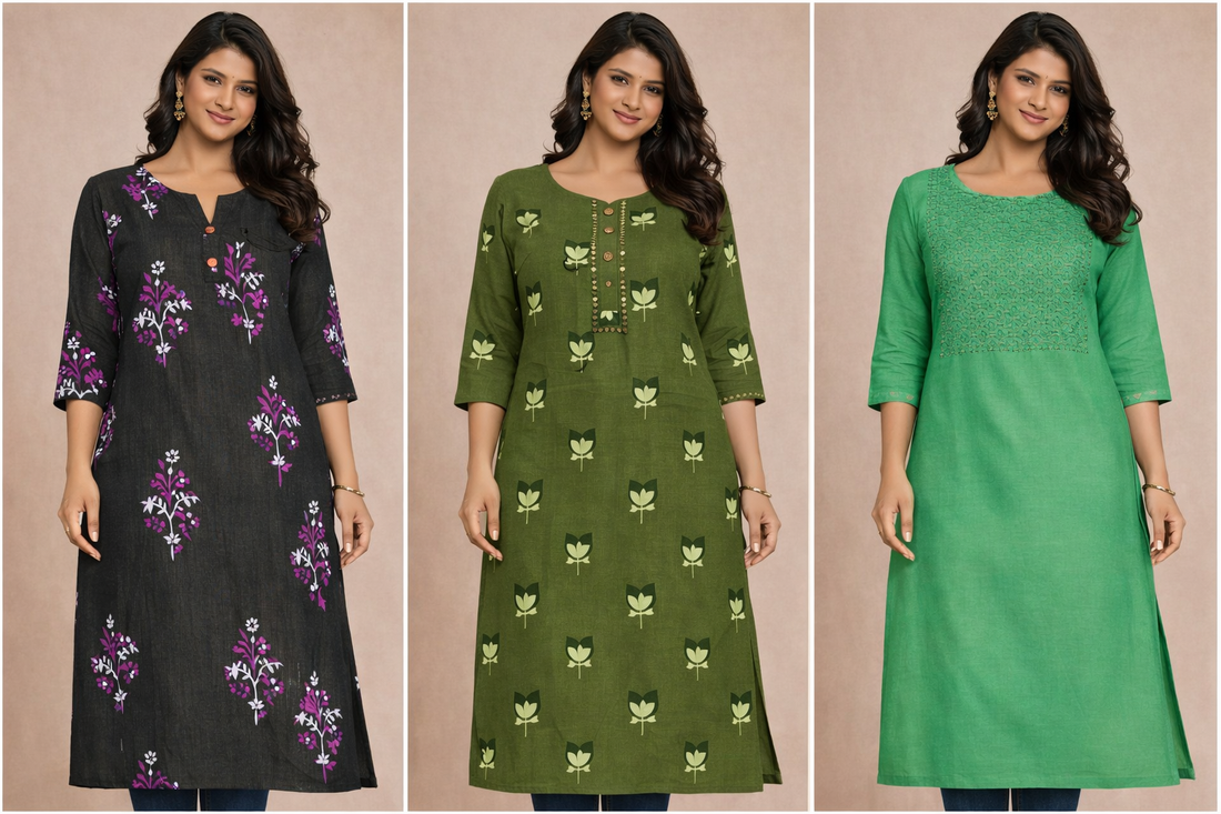 Combo 5 – medium blaster | Buy 3 Kurtis for ₹500 Combo (M size)