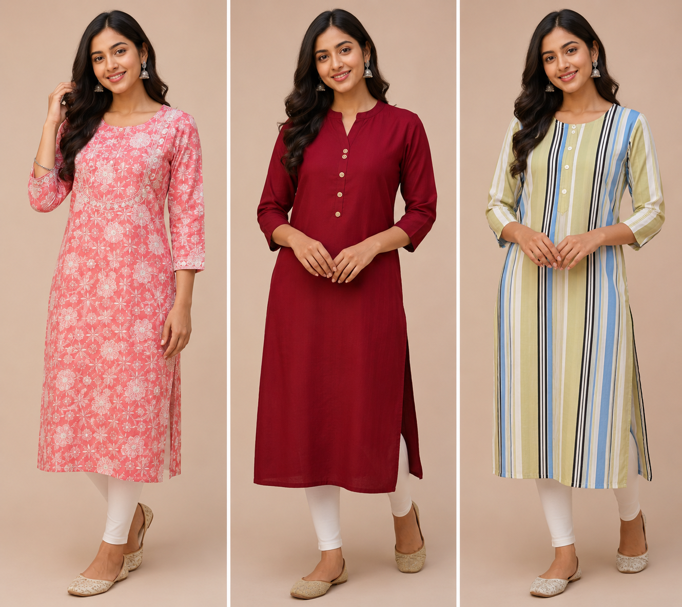 Combo 27- amsu trends | Buy 3 Kurtis for ₹549 Combo (XXL size)