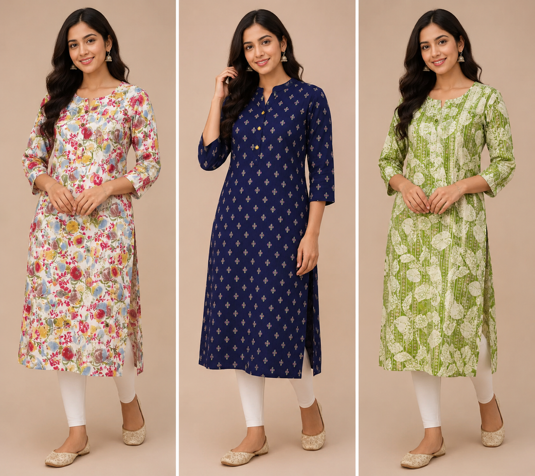 Combo 28- Amsu styles | Buy 3 Kurtis for ₹549 Combo (XXL size)