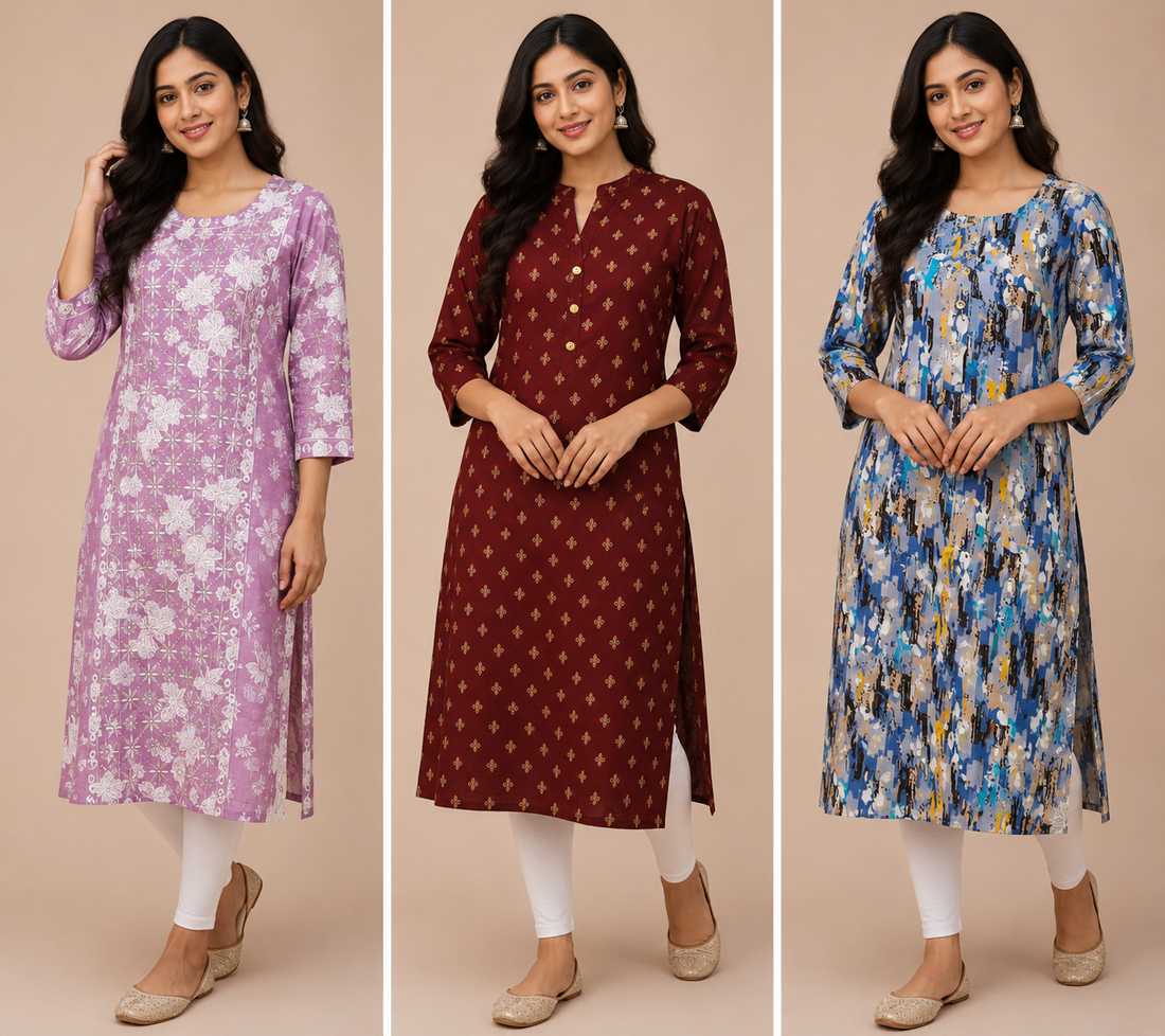 Combo 29- Amsu styles | Buy 3 Kurtis for ₹549 Combo (XXL size)