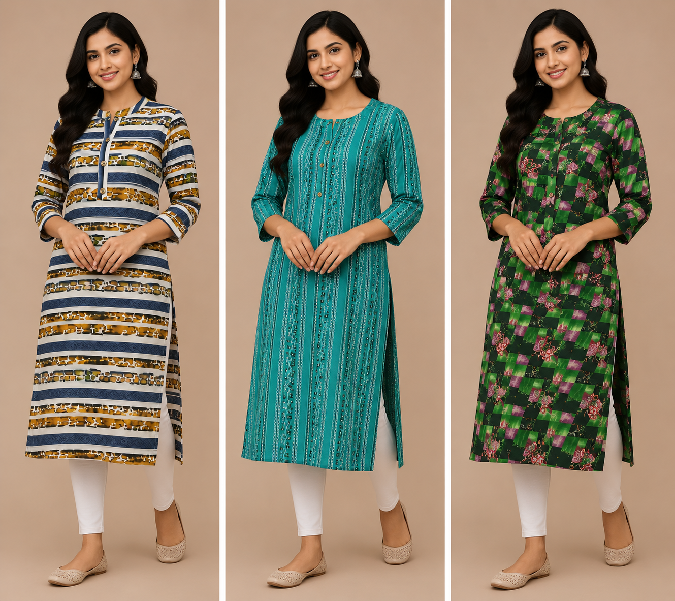Combo 21 - styly lovely | Buy 3 Kurtis for ₹500 Combo (XL size)