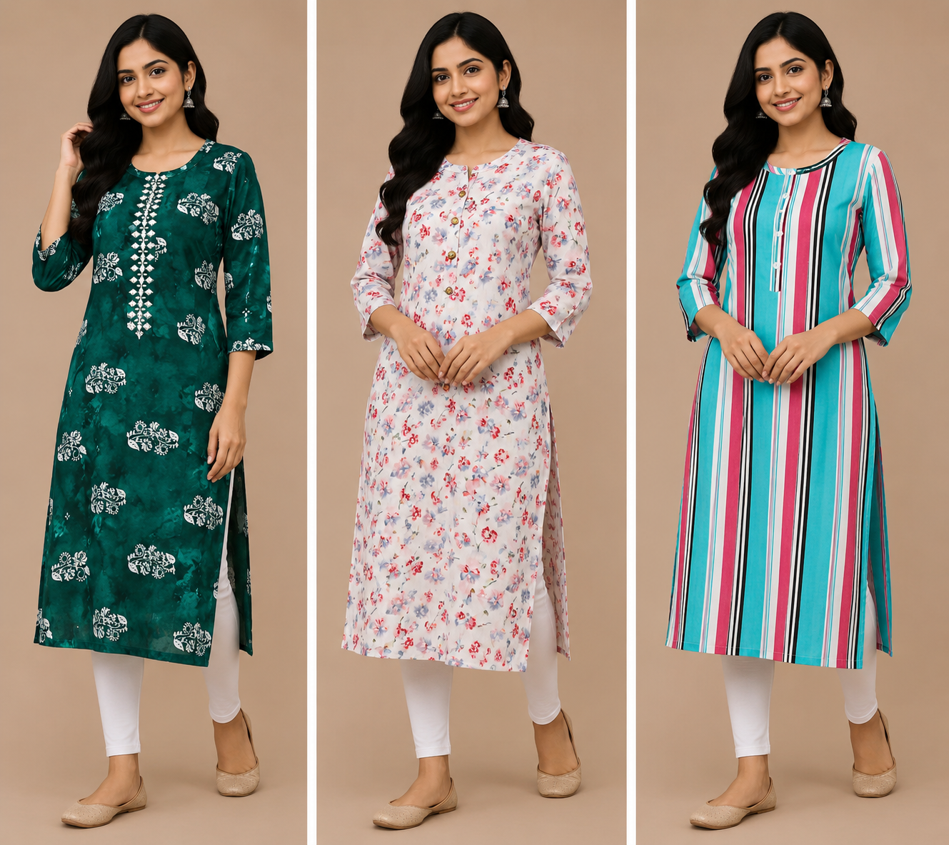 Combo  | Buy 3 Kurtis for ₹500 Combo (XL size)