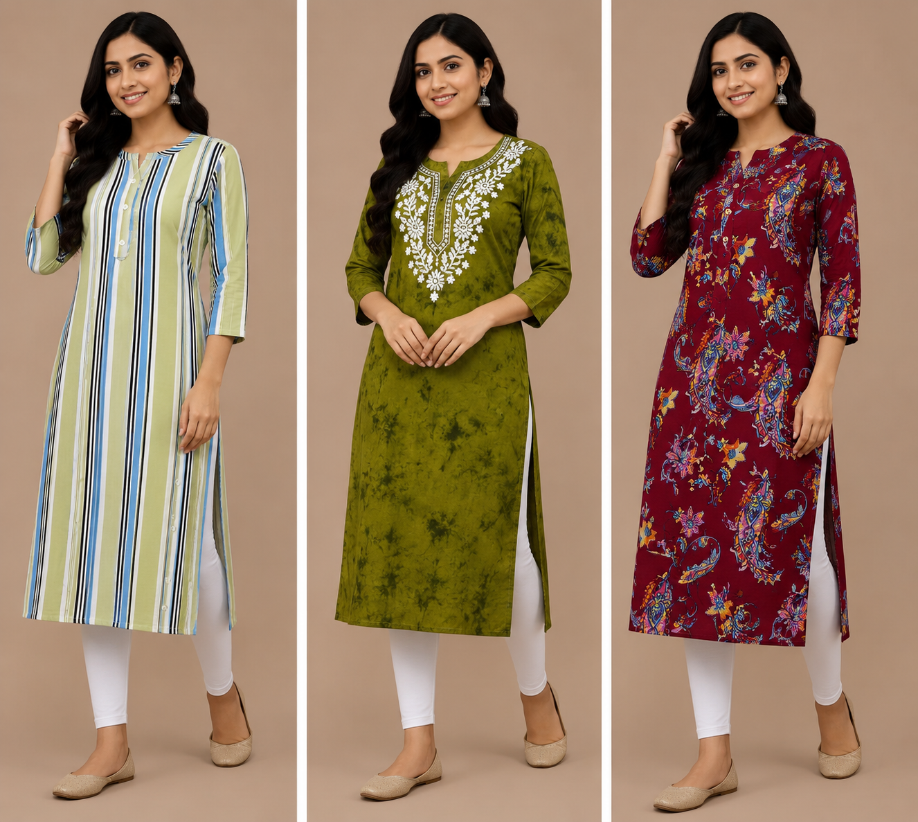 Combo 43 | Buy 3 Kurtis for ₹500 Combo (L size)