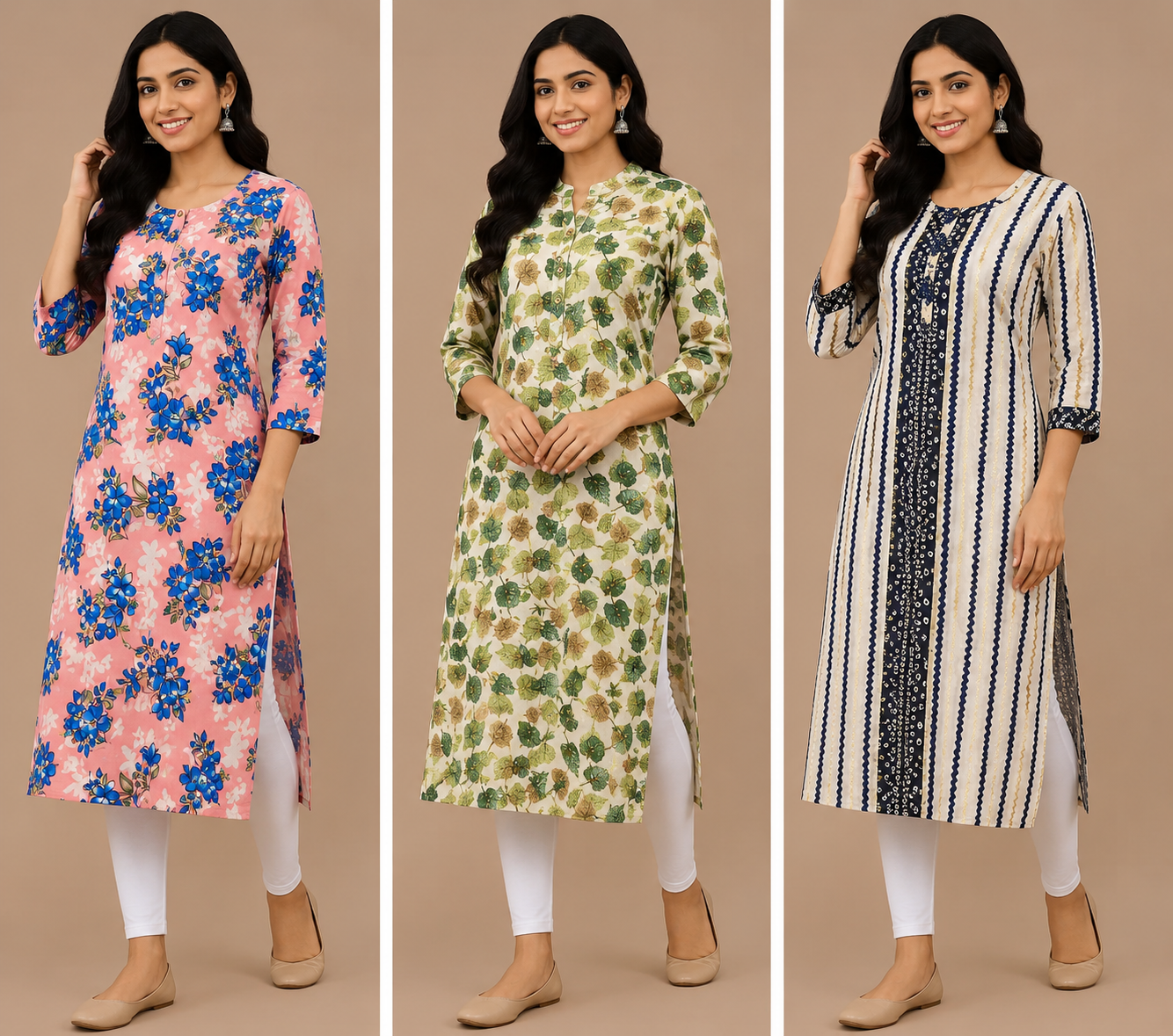 Combo 45 | Buy 3 Kurtis for ₹500 Combo (L size)