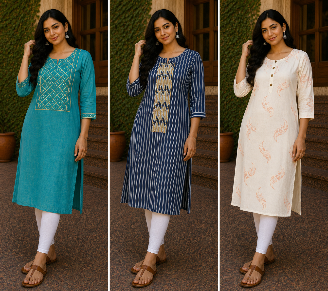 Combo 6- Stylish pinky | Buy 3 Kurtis for ₹549 Combo (XXL size)