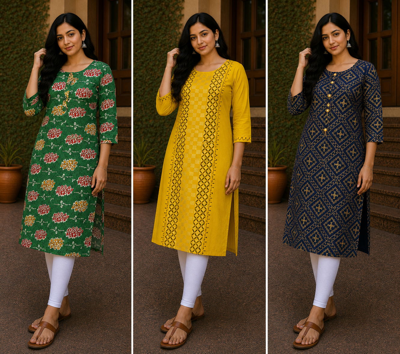 Combo 9- Girly picks | Buy 3 Kurtis for ₹500 Combo (XL size)