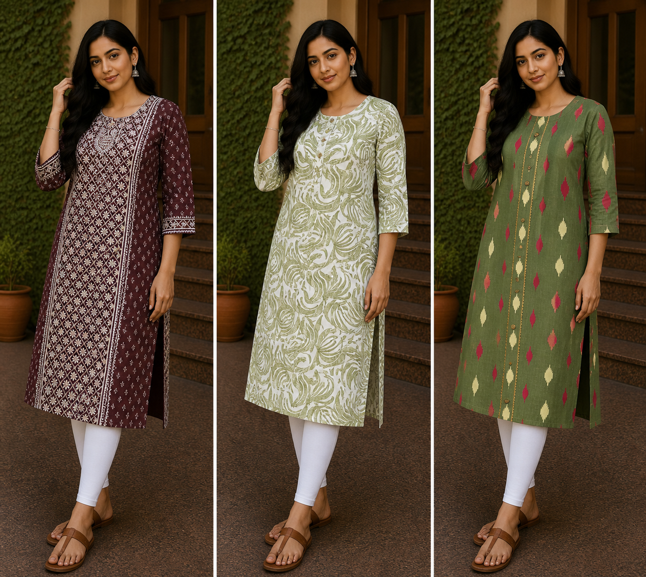 Combo 24 – Trendy Kicks | Buy 3 Kurtis for ₹500 Combo (L size)