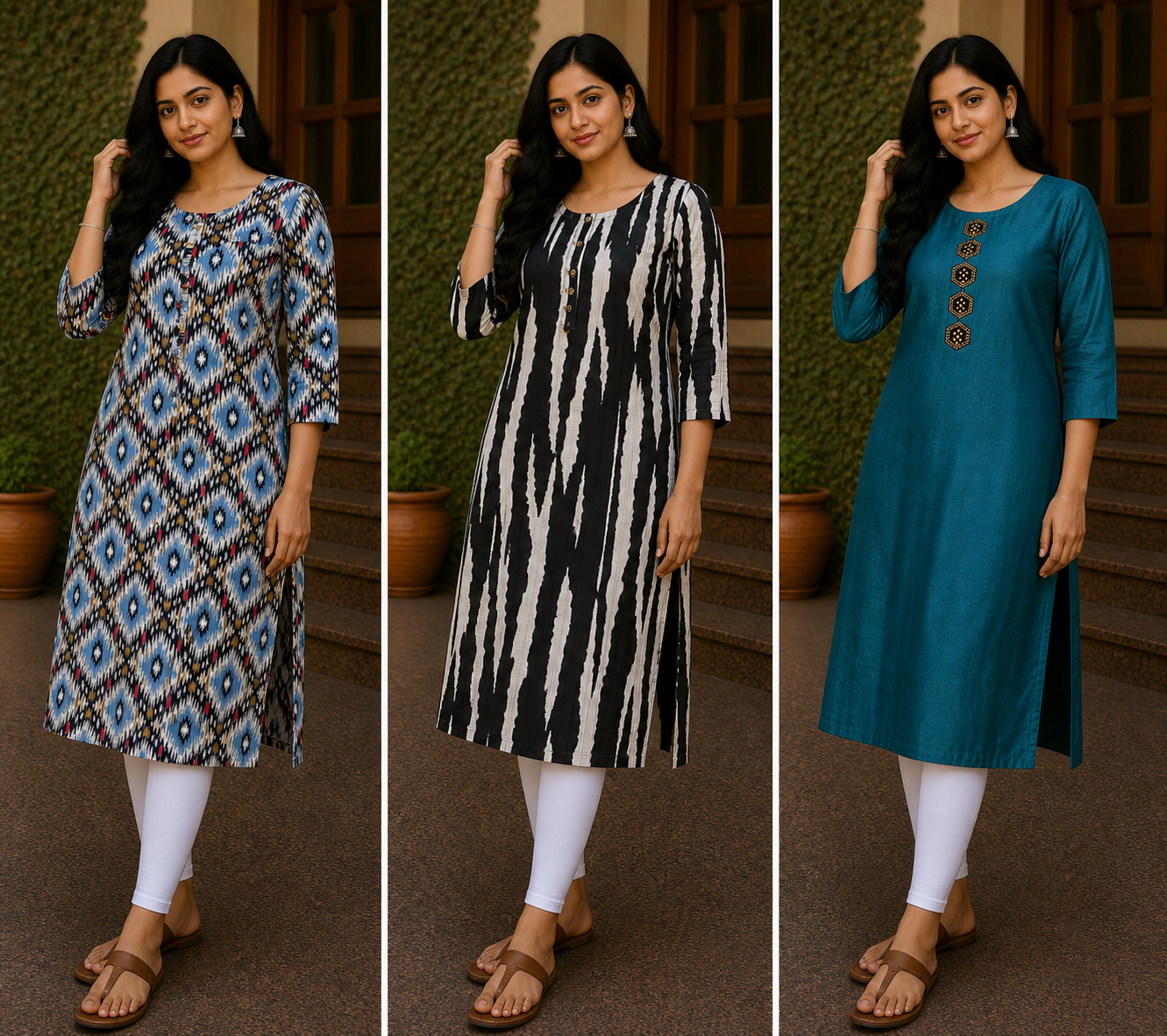 Combo 33- Large trends | Buy 3 Kurtis for ₹500 Combo (L size)