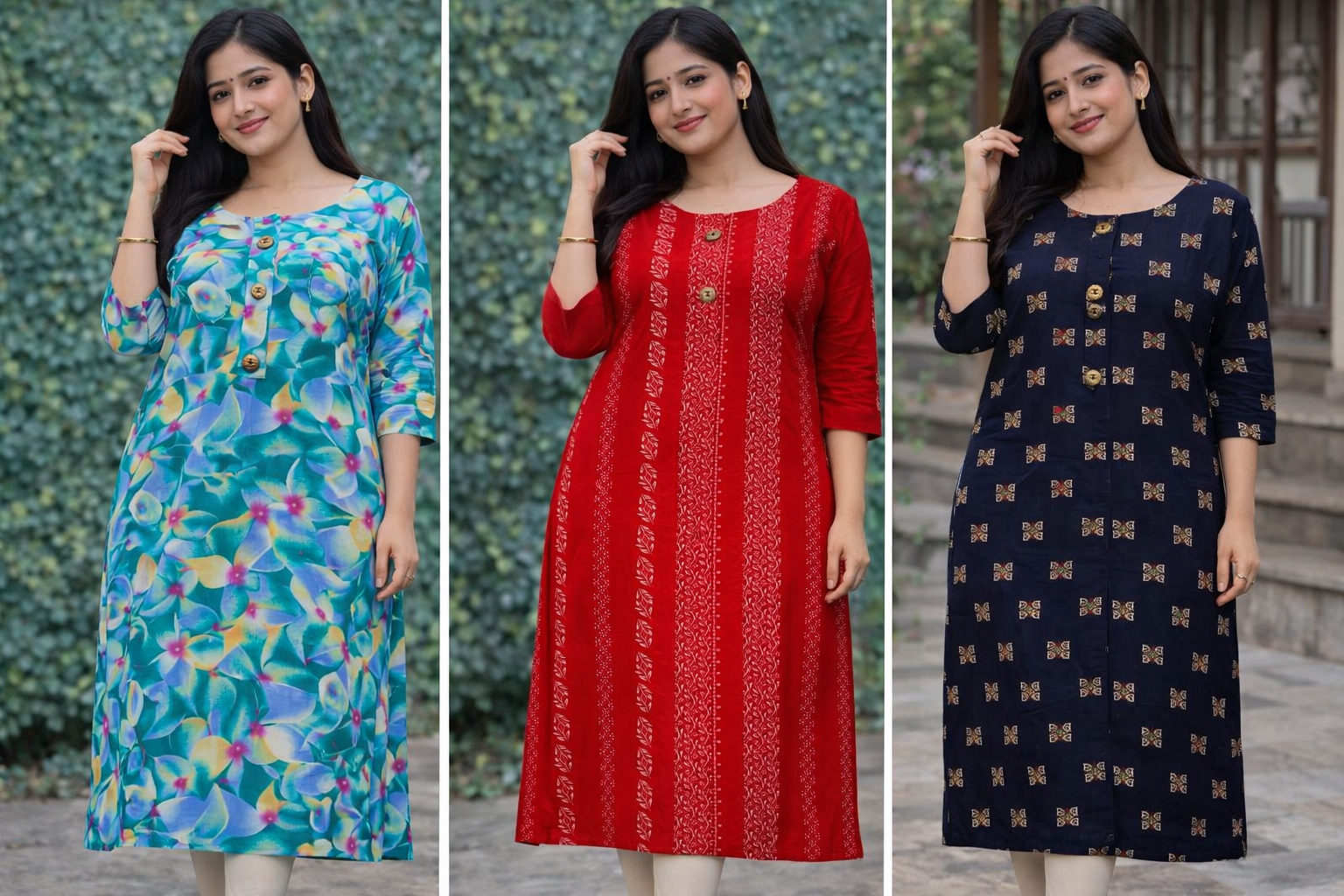 Combo 11- Style trends | Buy 3 Kurtis for ₹569 Combo (Plus size) 3XL