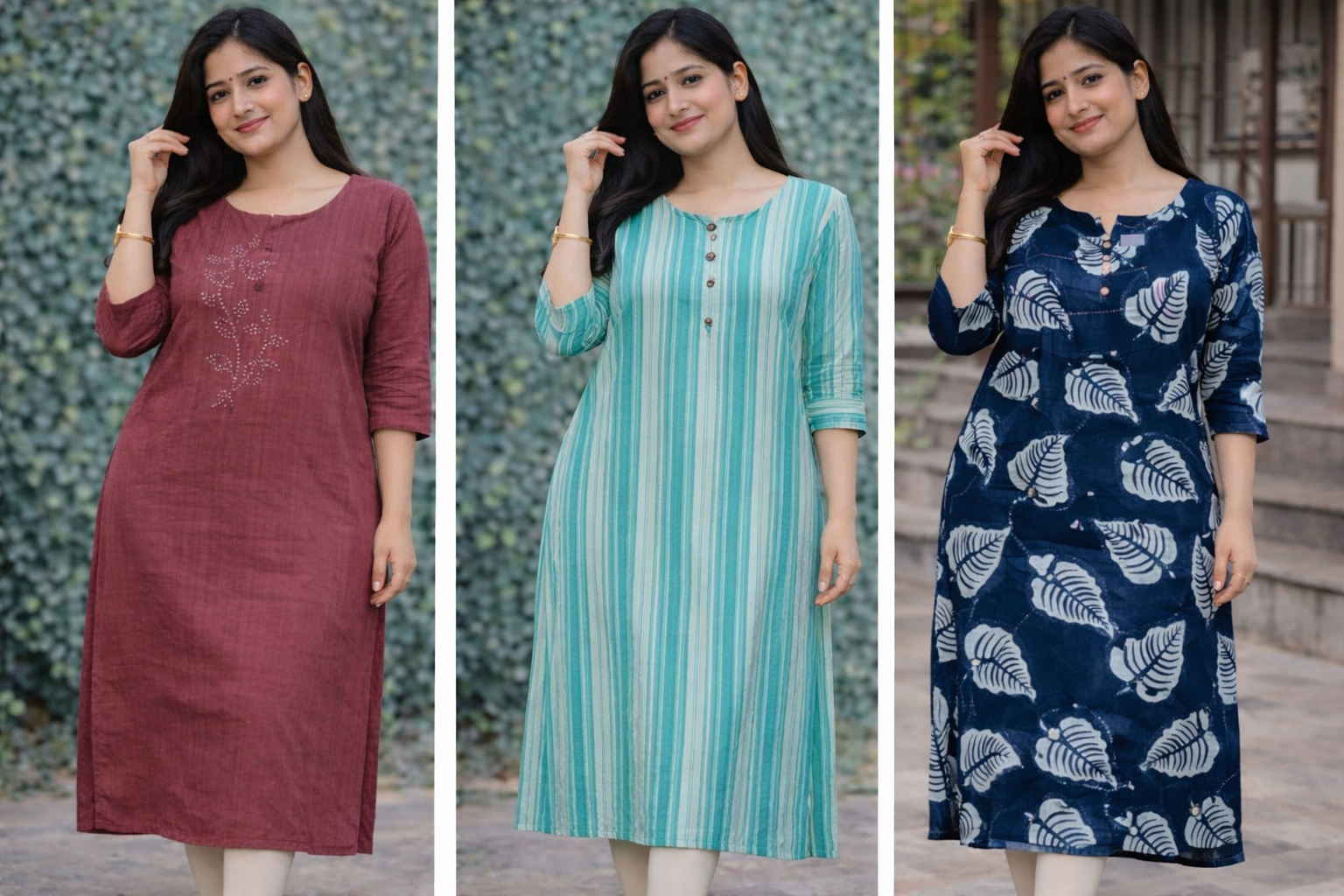 Combo 19- mini trends | Buy 3 Kurtis for ₹500 Combo (M size)