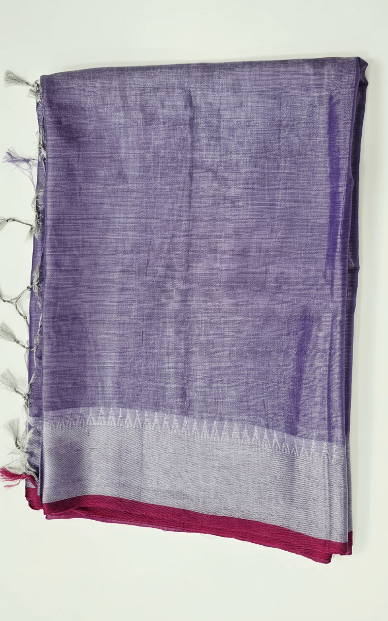 Metallic Lavender Raga Tissue Silk Saree with Running Blouse