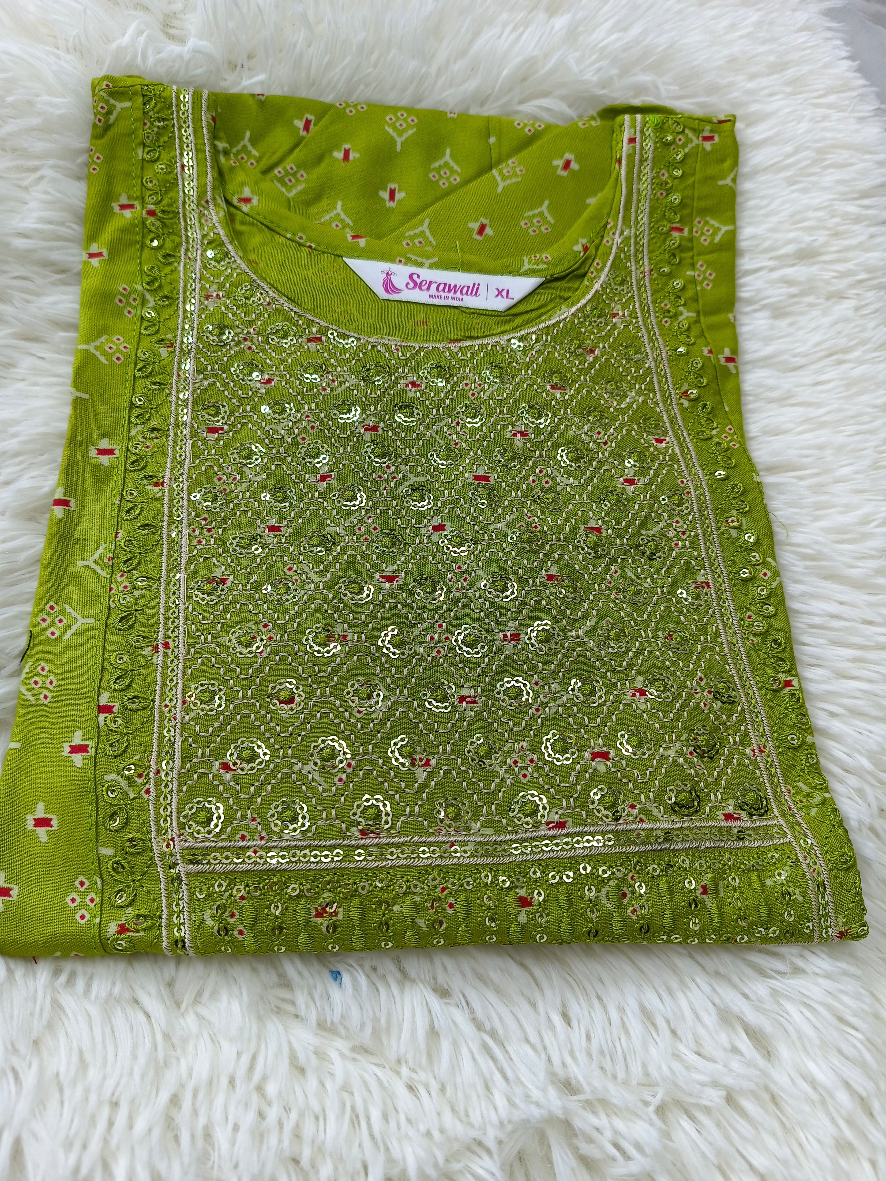Rayon Sequence Work Umbrella Kurti – Stylish Flared Ethnic Wear