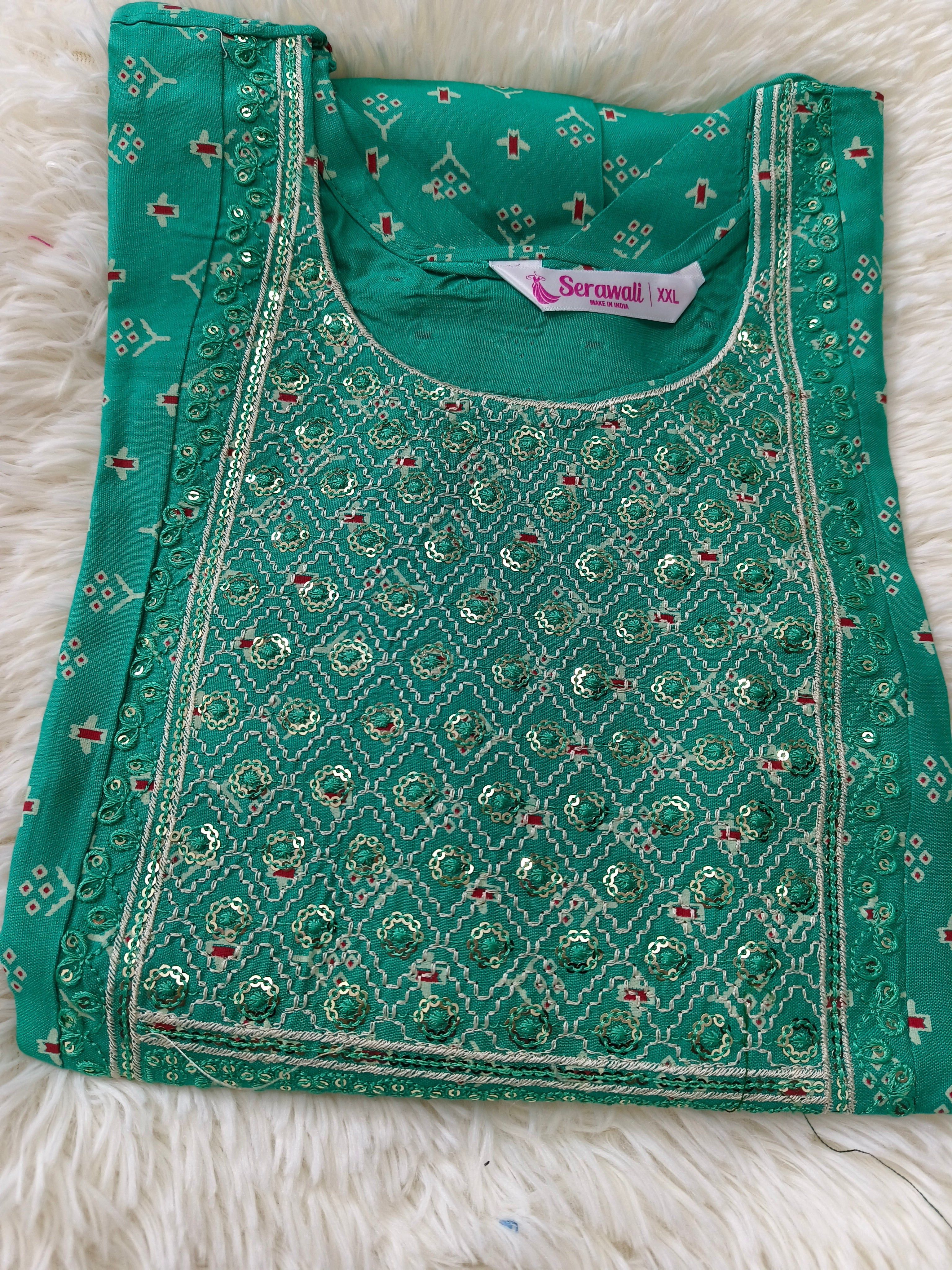 Rayon Sequence Work Umbrella Kurti – Stylish Flared Ethnic Wear