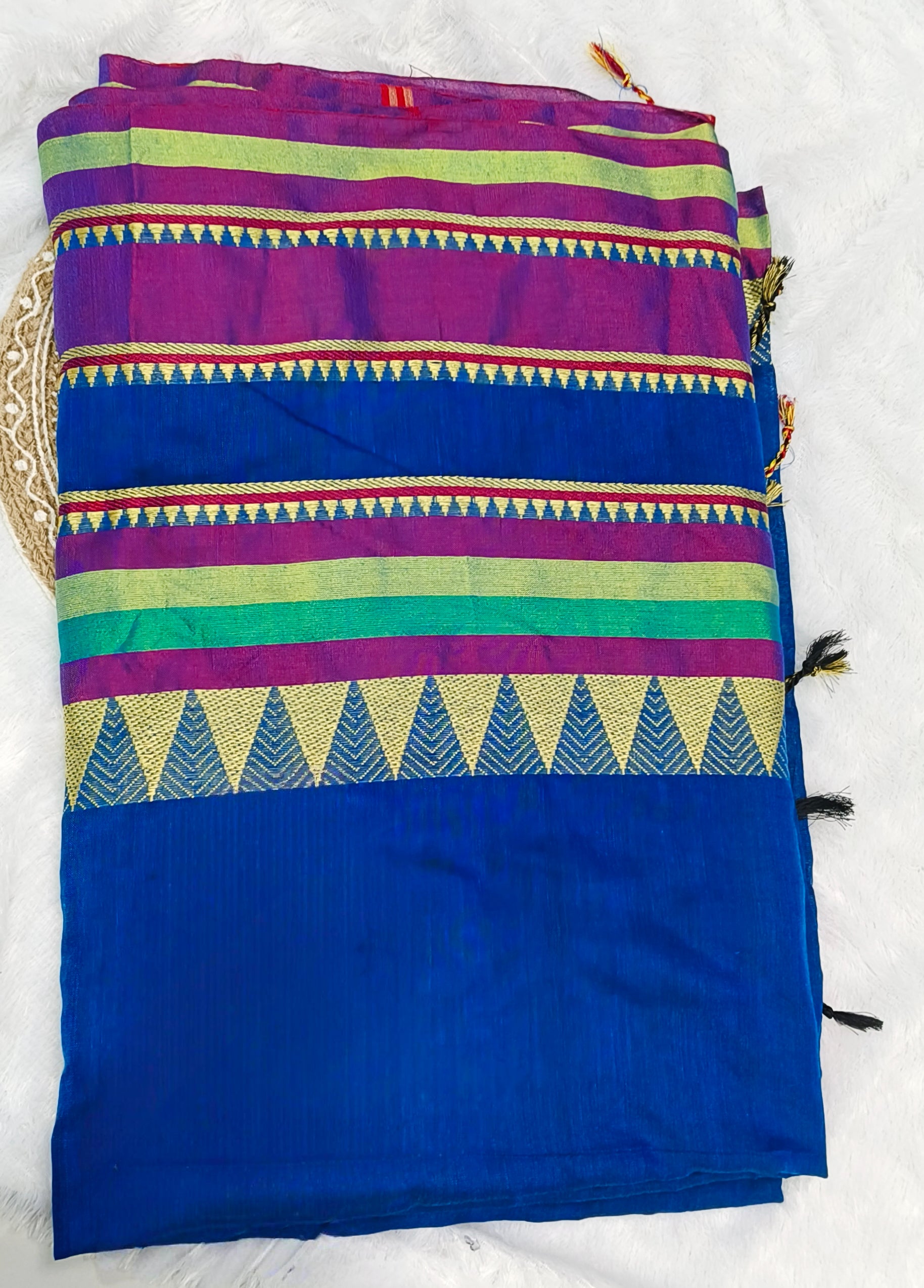 Yellow Handloom Soft Cotton Sarees with Temple Kanchivaram Silk style Border