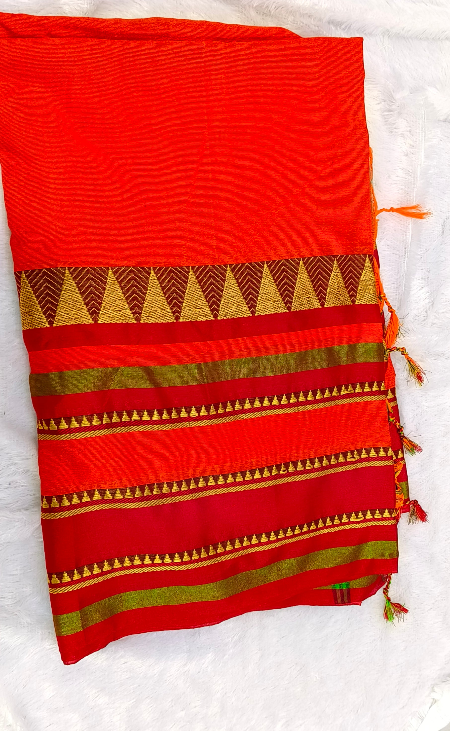 Yellow Handloom Soft Cotton Sarees with Temple Kanchivaram Silk style Border