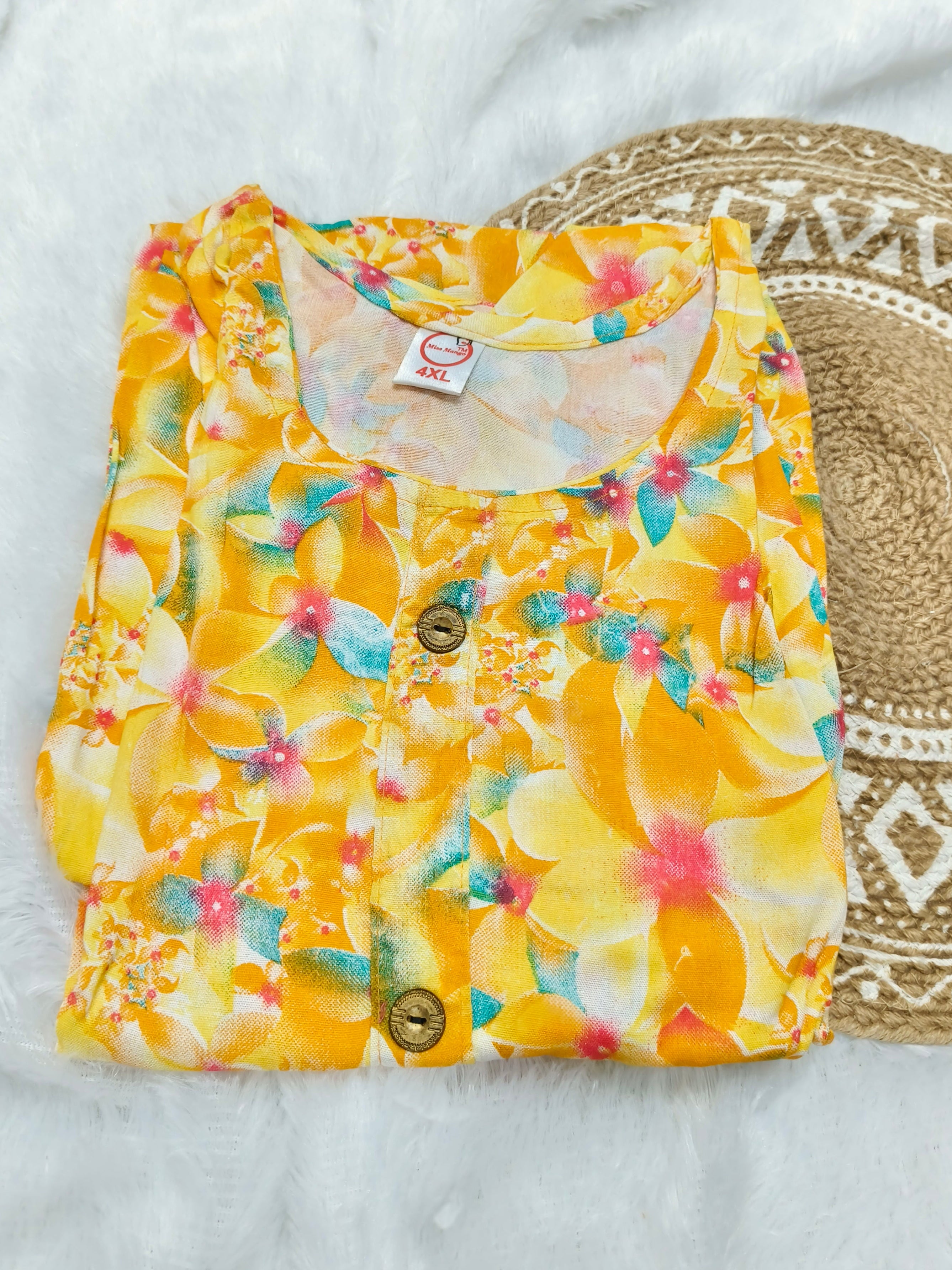 Women’s Floral Rayon Kurti – Soft Printed Daily Wear Ethnic Kurti Online