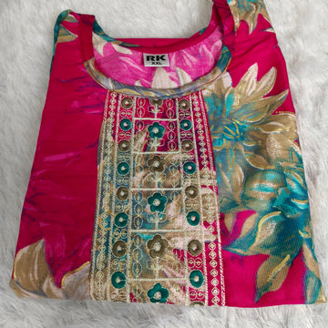 Budget-Friendly Premium Silky Rayon Kurti for Women | Soft Printed Rayon Kurti | Amsu Fashion