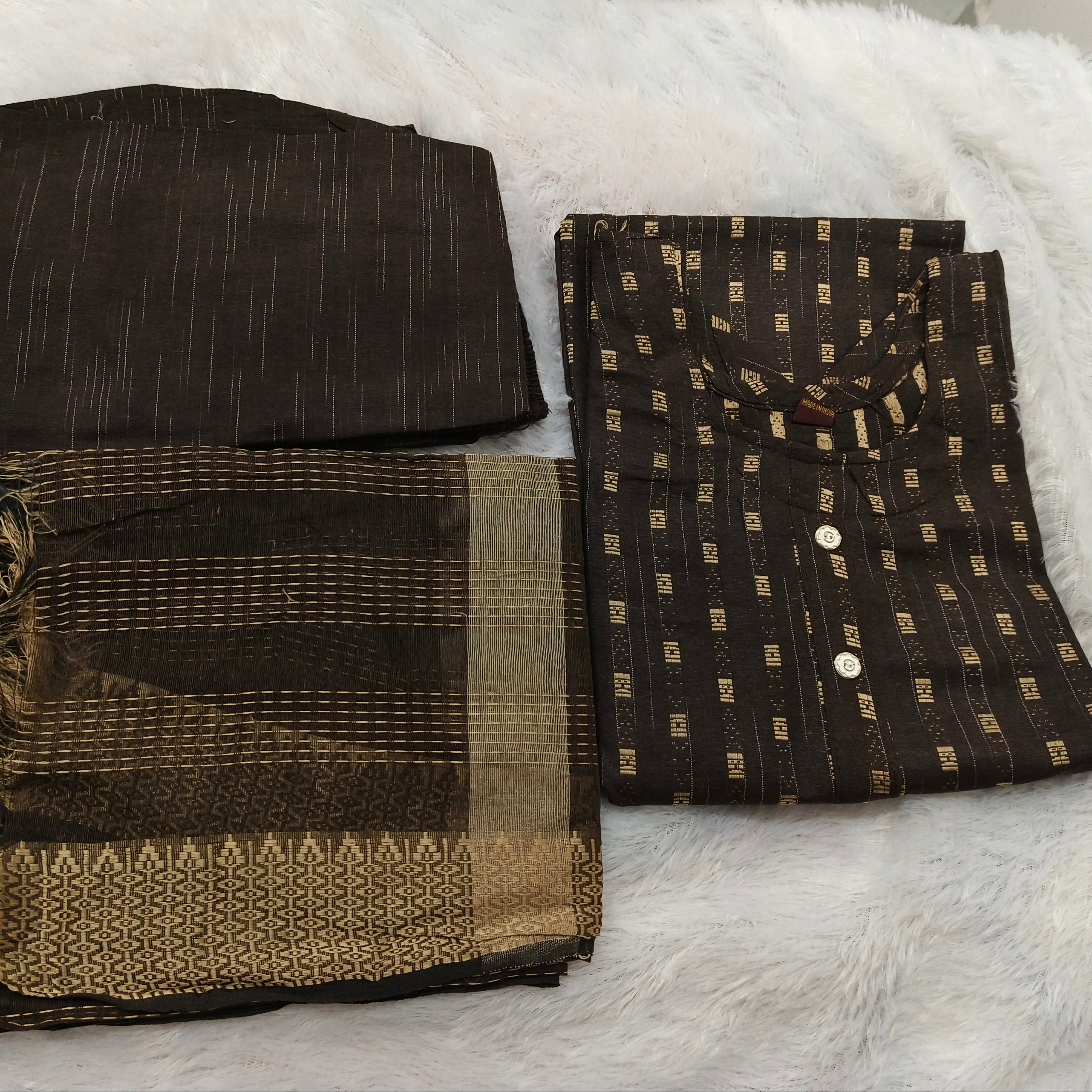 Soft Khadi 3 Piece Kurti Set with Pant & Dupatta for Women | Premium Ethnic Wear