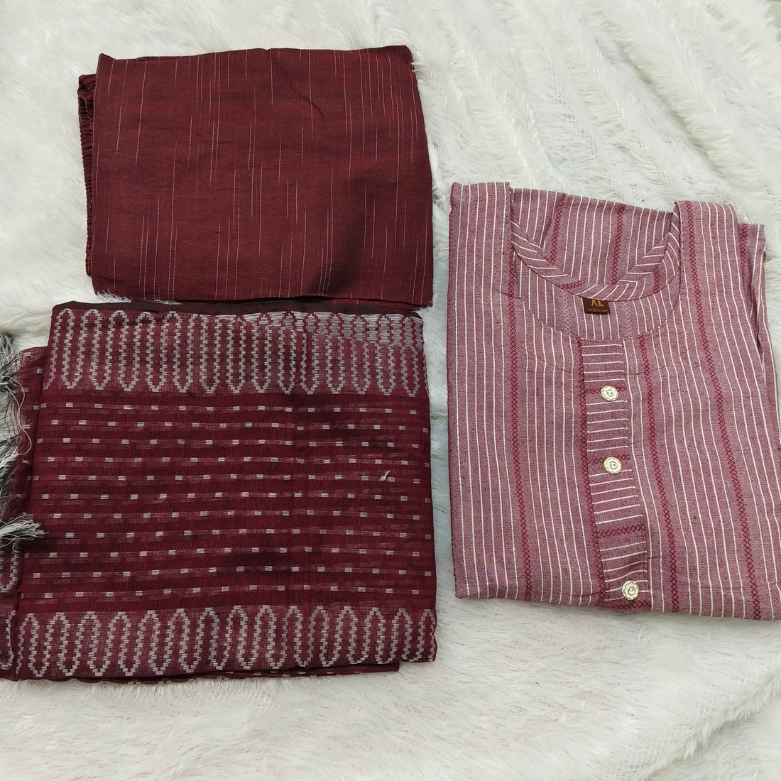 Soft Khadi 3 Piece Kurti Set with Pant & Dupatta for Women | Premium Ethnic Wear