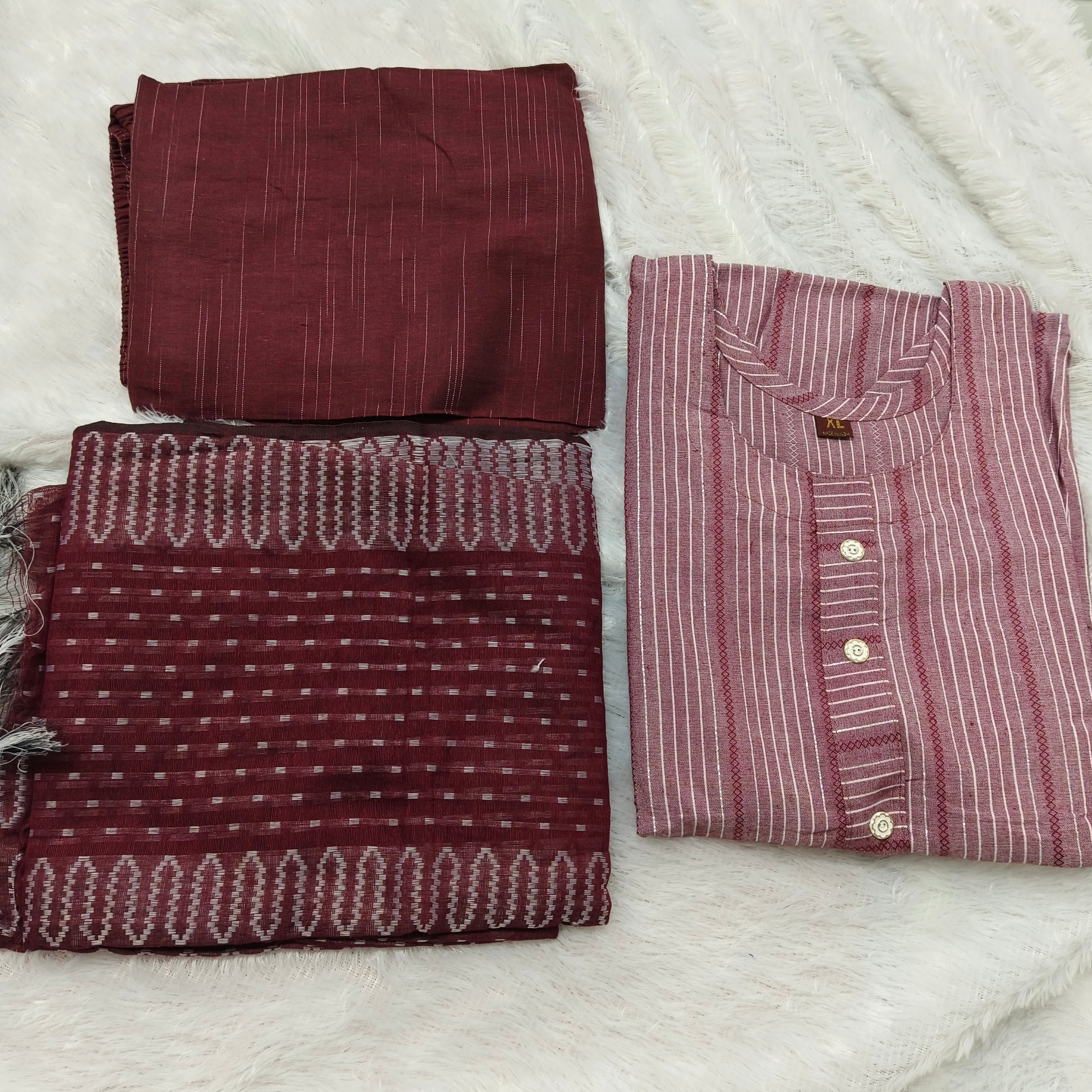 Soft Khadi 3 Piece Kurti Set with Pant & Dupatta for Women | Premium Ethnic Wear