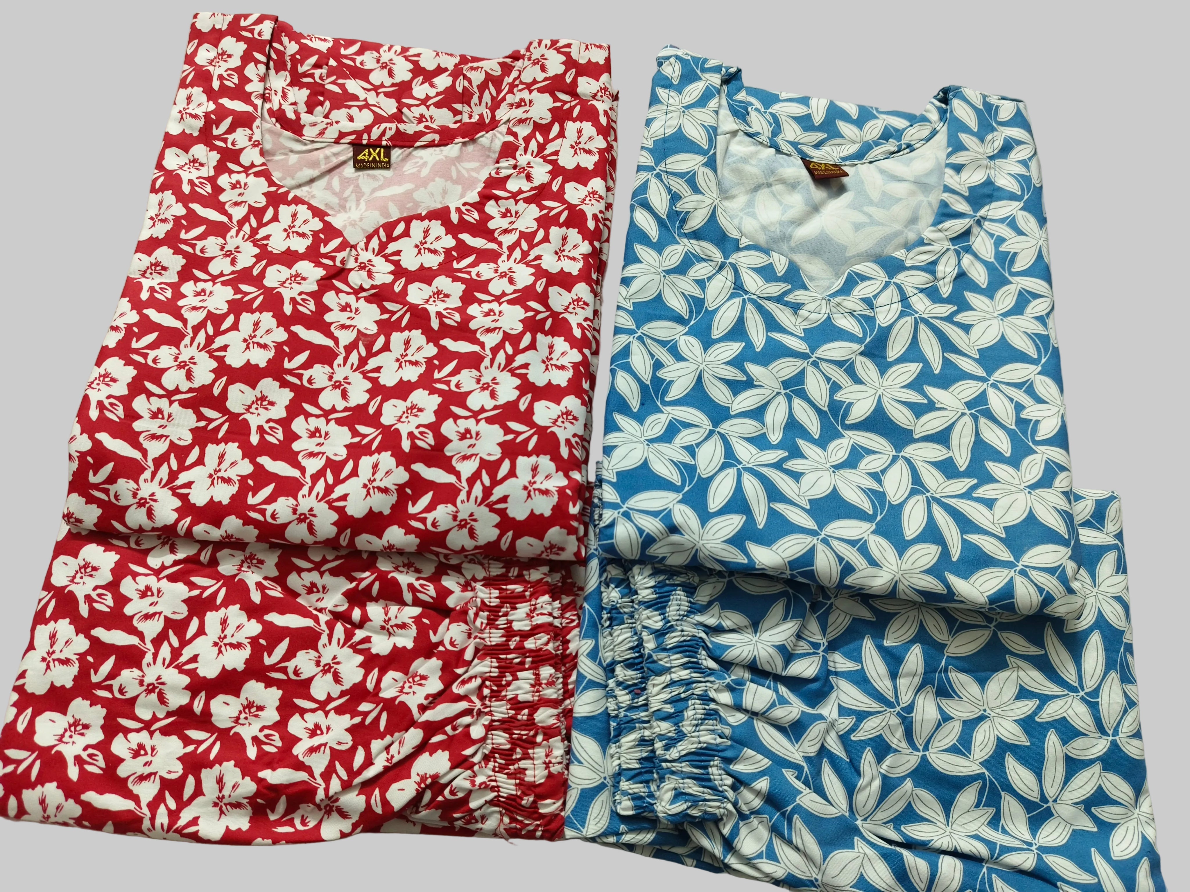 Lafar Cotton Co-Ord Set for Women | Printed Top & Bottom Set - 4XL | Buy 2 Sets for ₹599