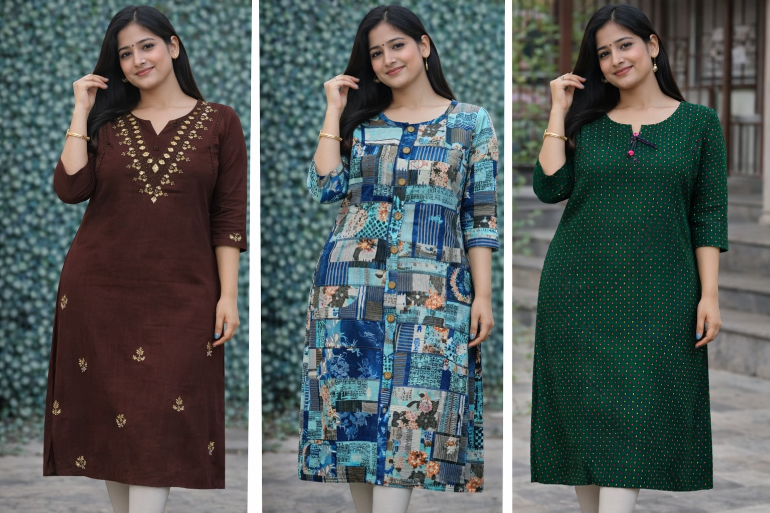 Combo 20- Girly style | Buy 3 Kurtis for ₹500 Combo (XL size)