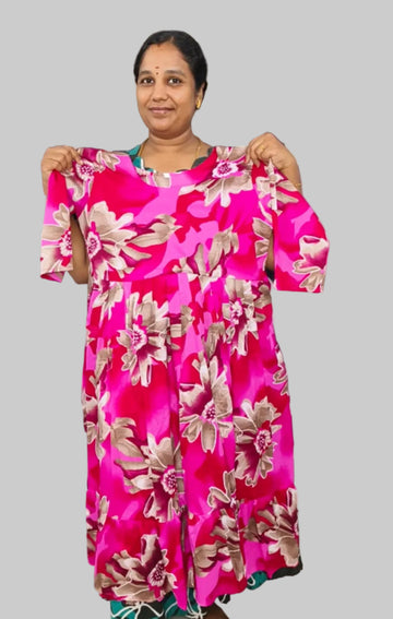 Pink Premium Delta Silk Maxi Gown with complete lining